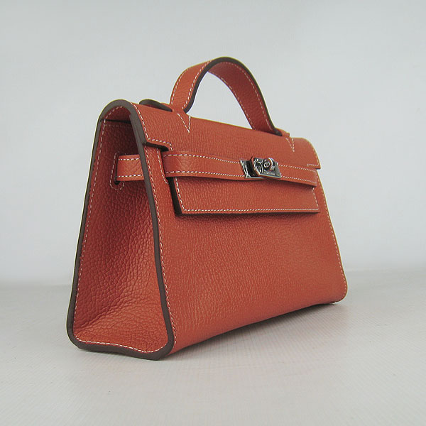 AAA Hermes Kelly 22 CM France Leather Handbag Orange H008 On Sale - Click Image to Close